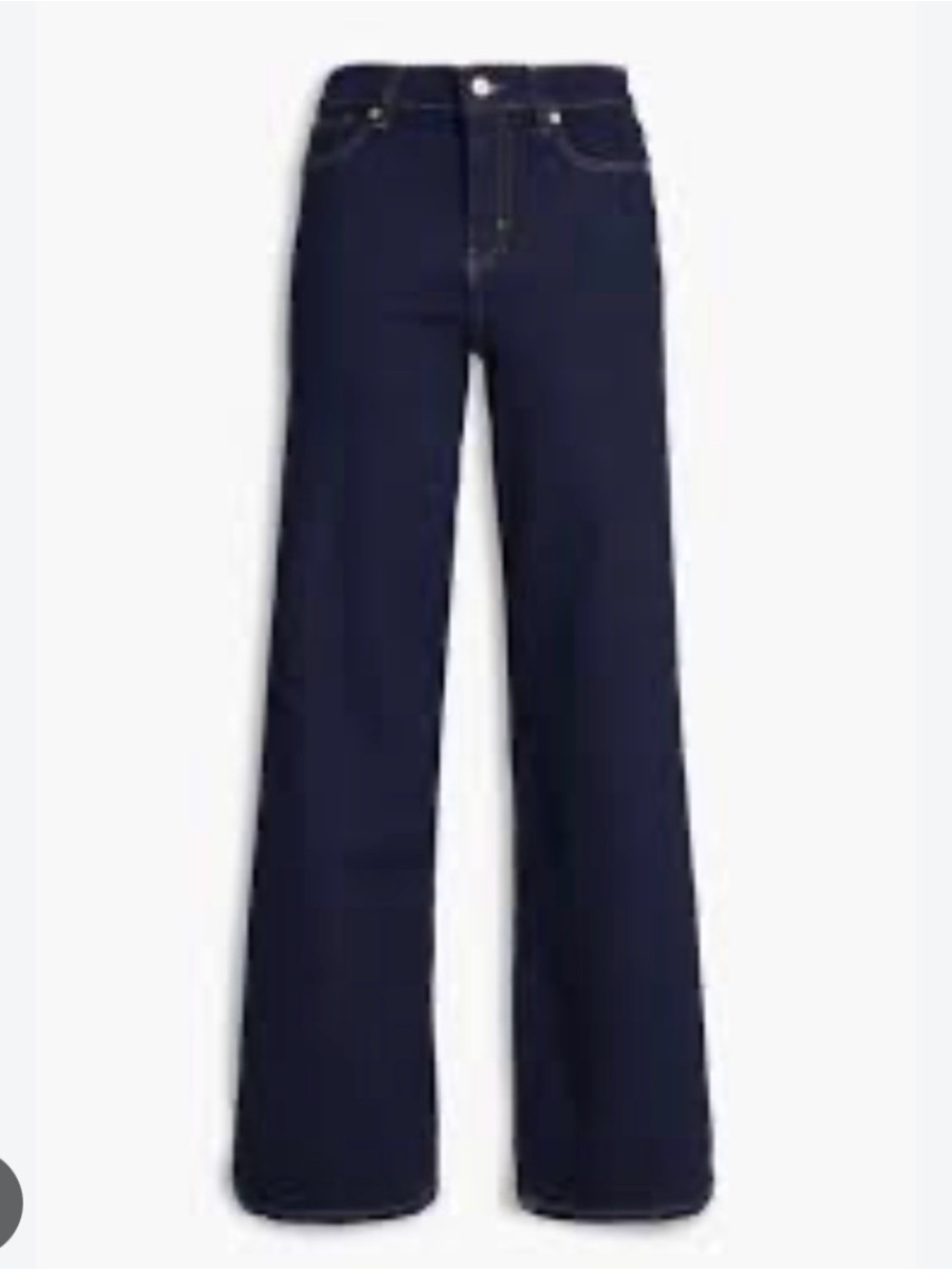 Frame Denim High-Rise Wide-Leg Jeans - Dark Navy